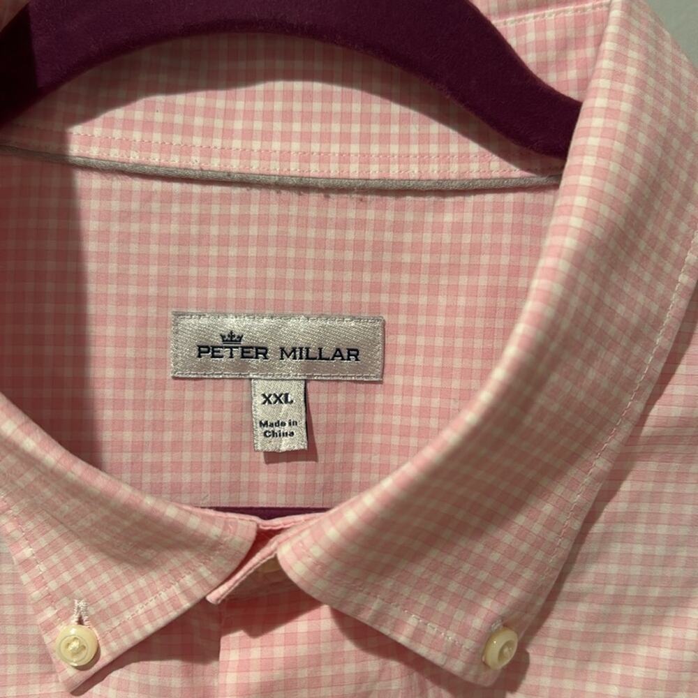 Peter Millar Men's Gingham Shirt Size XX large Business Casual - Picture 2 of 8